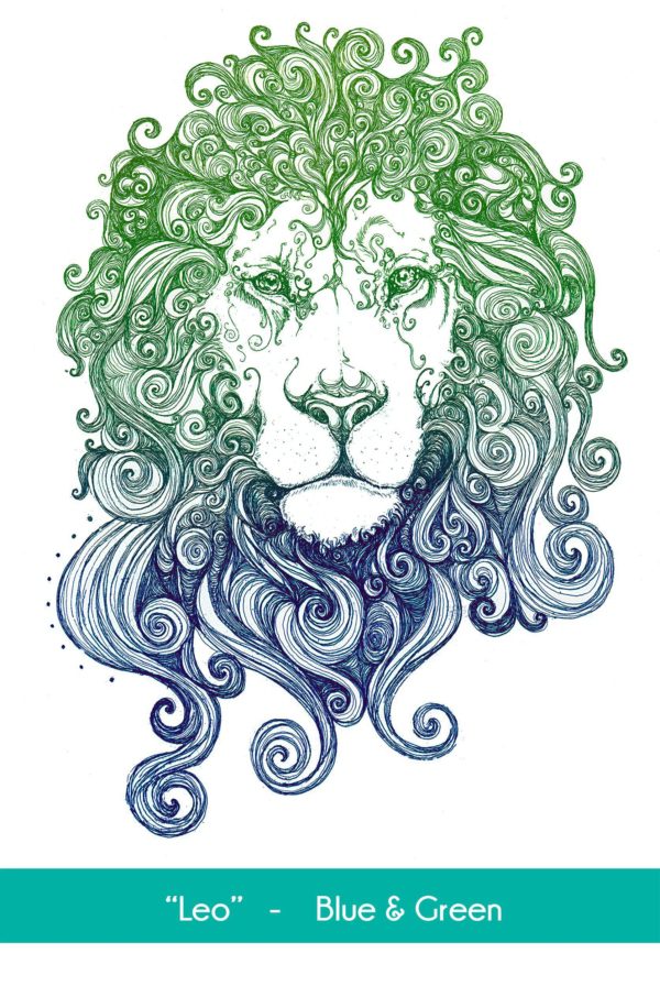 Scan of Leo Lion in the Blue and Green color option