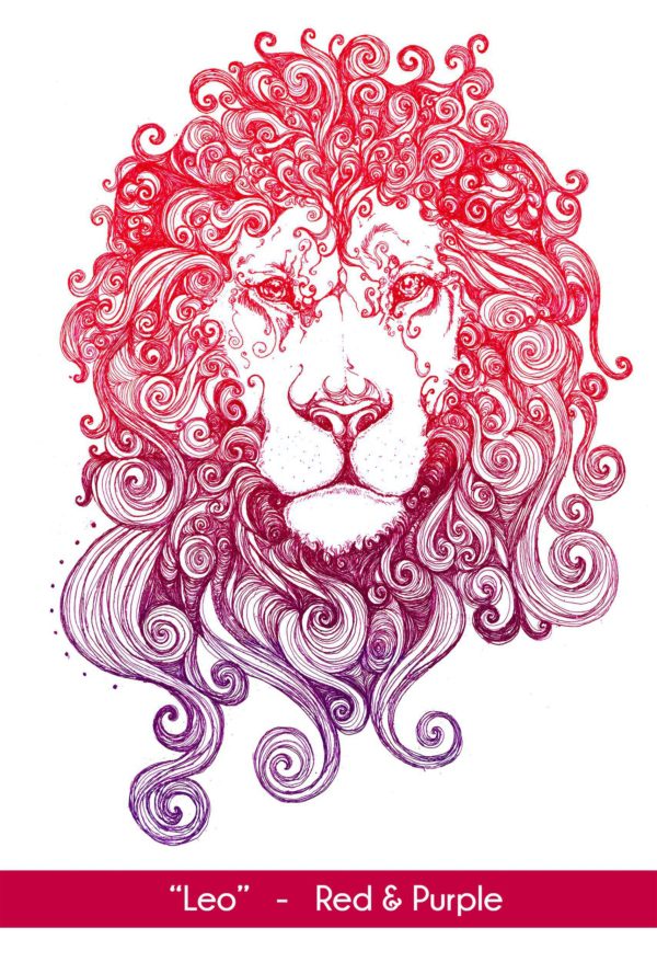 Scan of Leo Lion in the Red and Purple color option