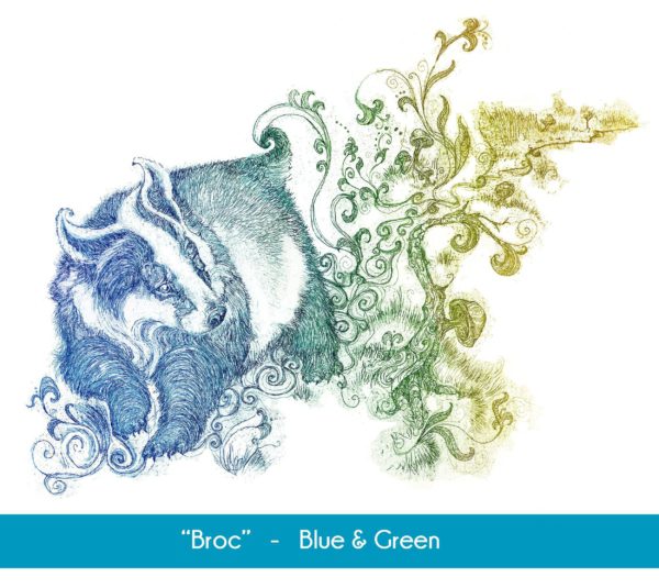 Broc Badger in the Blue and Green color option