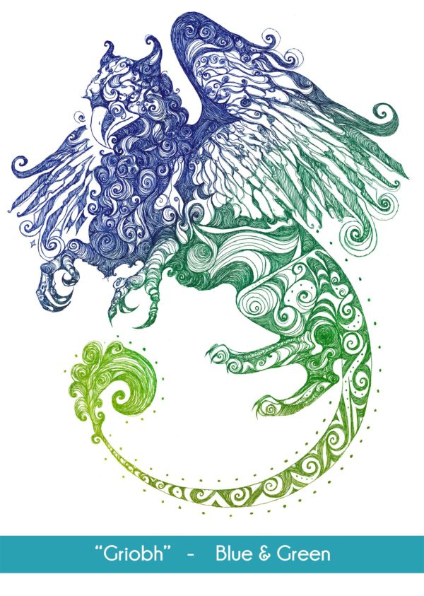 Griobh Griffin in the Blue and Green color option