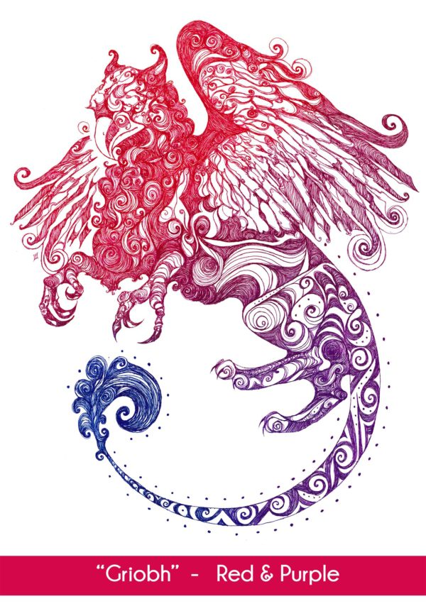 Griobh Griffin in the Red and Purple color option