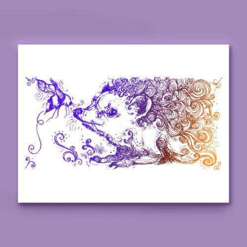 Thumbnail image of Grainneog Hedgehog Bee Purple from the Celtic Mythology Series