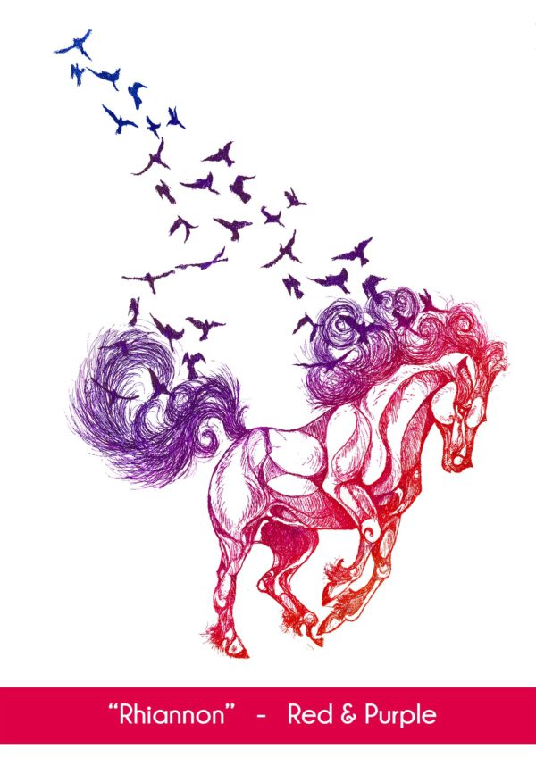 Rhiannon Horse in the Red and Purple color option