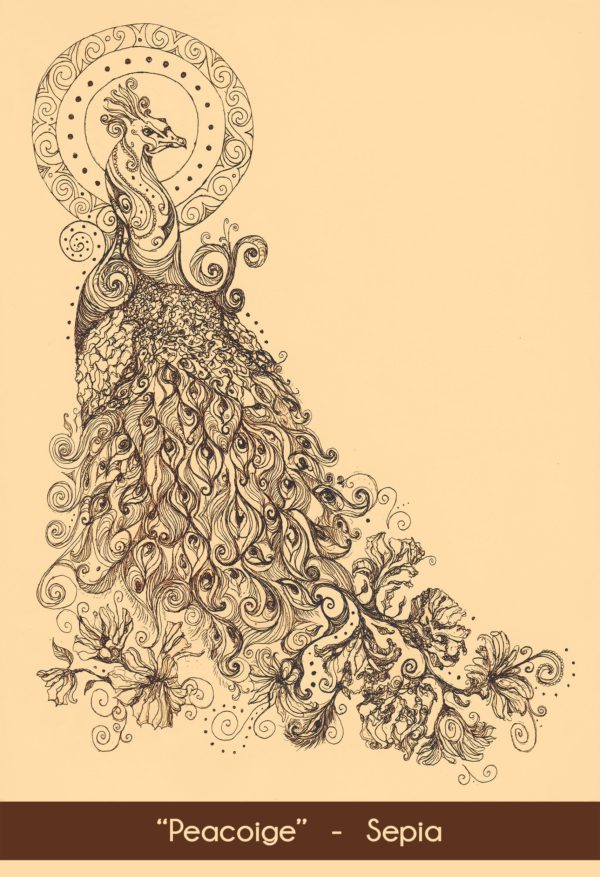 Peacoige Peacock in the Sepia color option