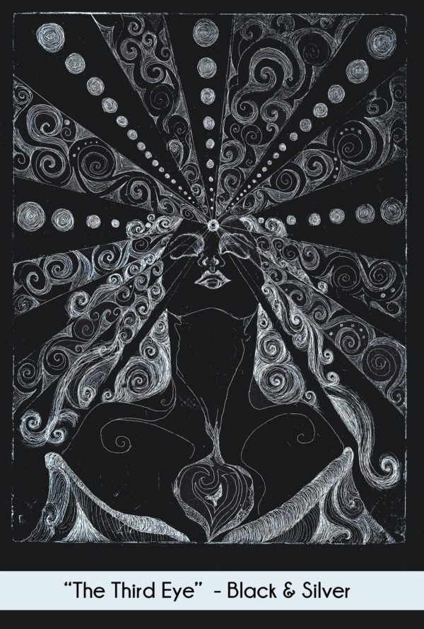 The Third Eye Woman in the Black paper and Silver Ink color option