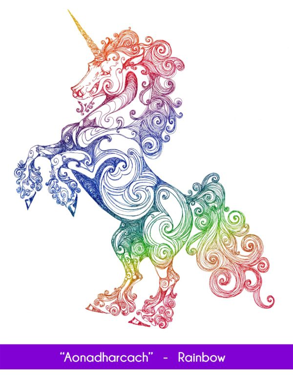 Aonadharcach Unicorn in the Rainbow color option